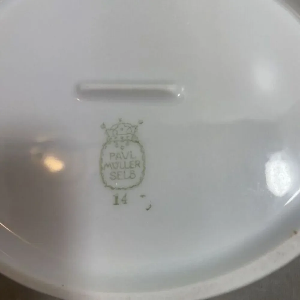 Konig & Co. - Paul Muller Selb‎ - Large Sugar Navy Gold Rimmed Bowl w/Lid